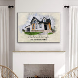 Custom House Watercolor Portrait - Tailored Canvases - Flyclothing LLC