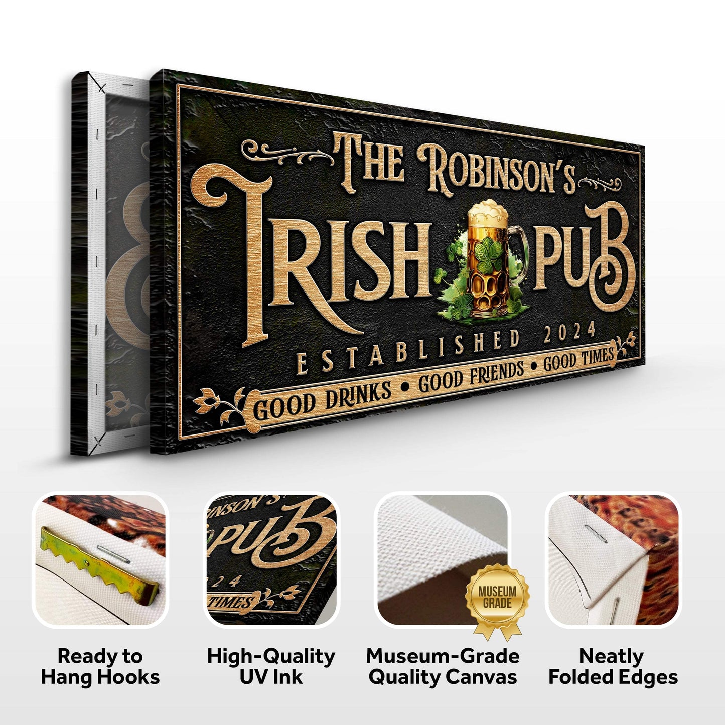 Custom Irish Pub Bar Sign III - Tailored Canvases - Flyclothing LLC