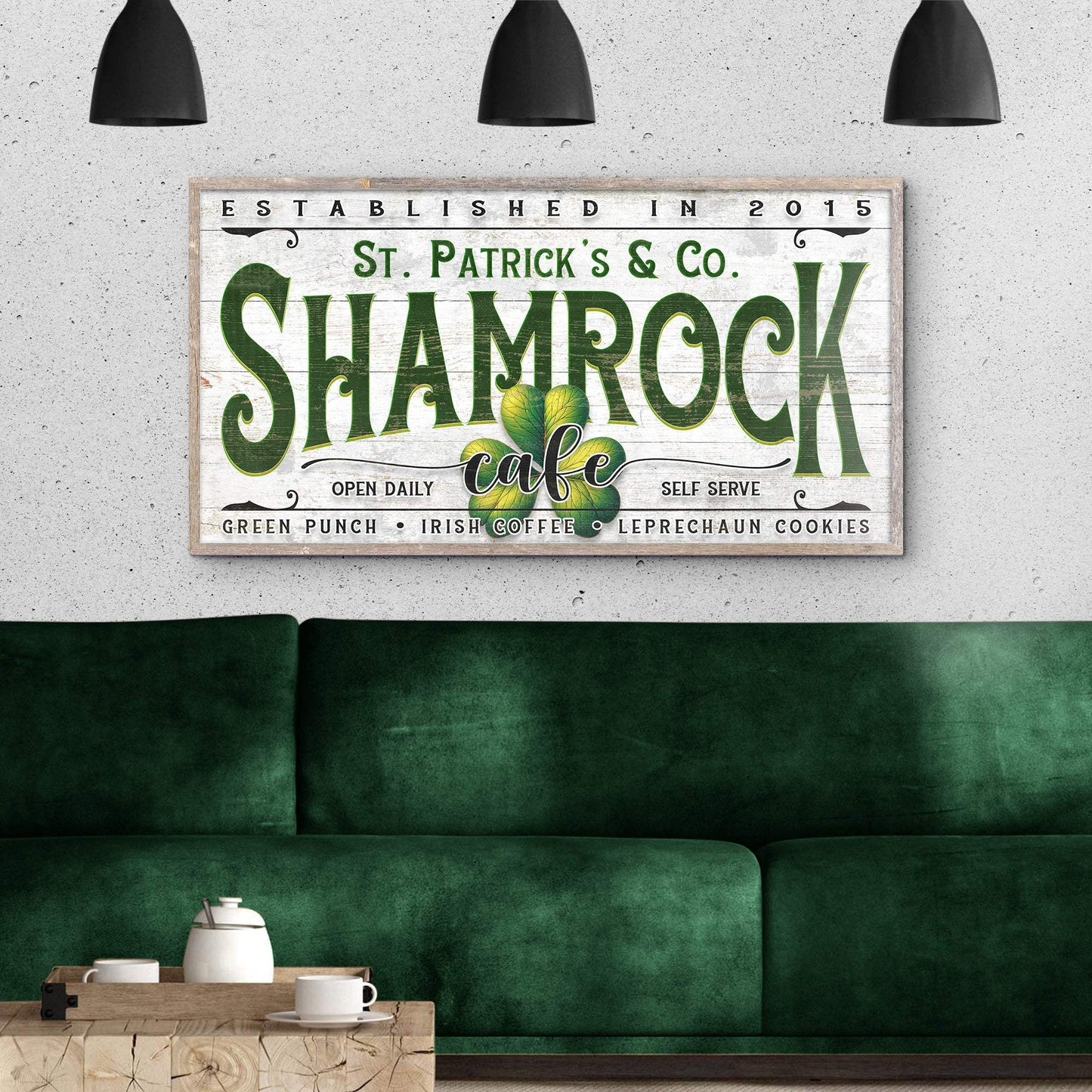 Custom Shamrock Cafe Sign - Tailored Canvases - Flyclothing LLC