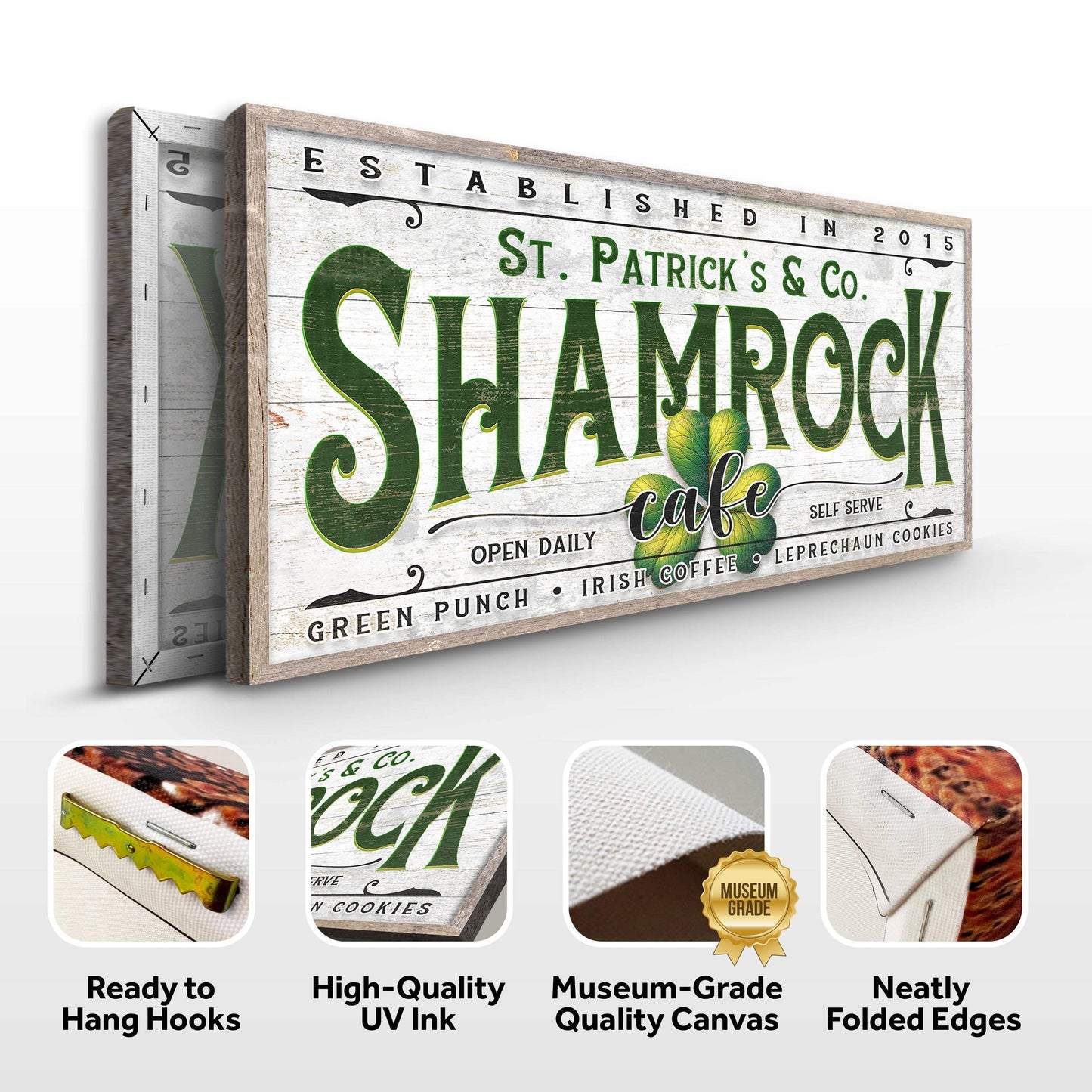 Custom Shamrock Cafe Sign - Tailored Canvases - Flyclothing LLC