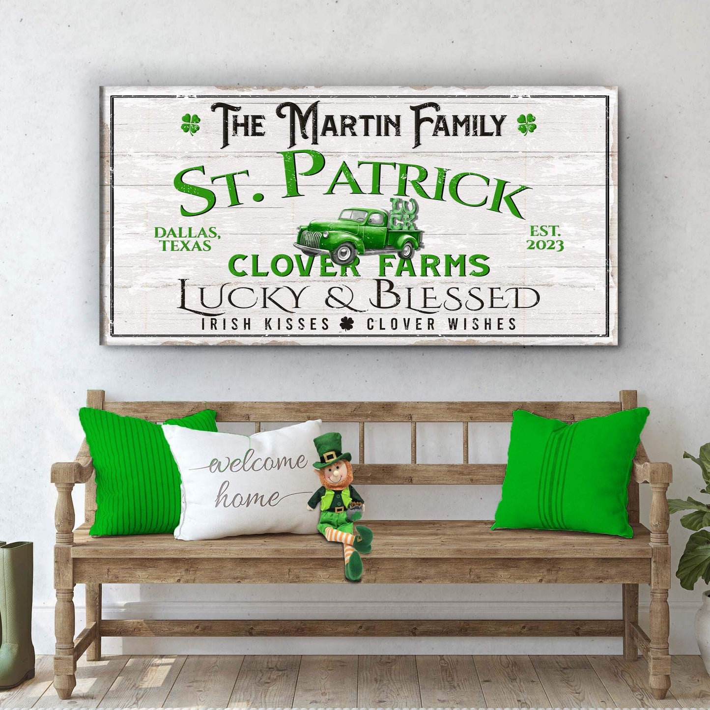 Custom St. Patrick Farmhouse Family Sign - Tailored Canvases - Flyclothing LLC