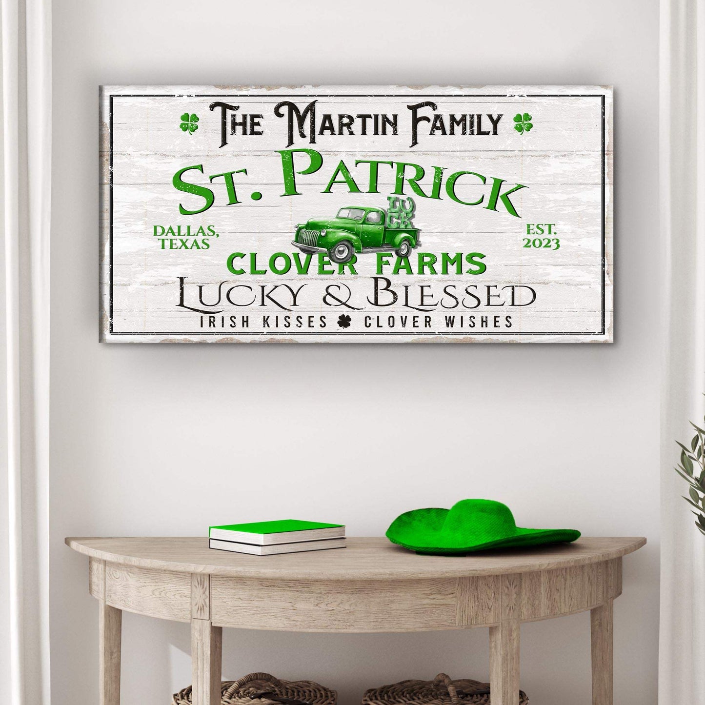Custom St. Patrick Farmhouse Family Sign - Tailored Canvases - Flyclothing LLC