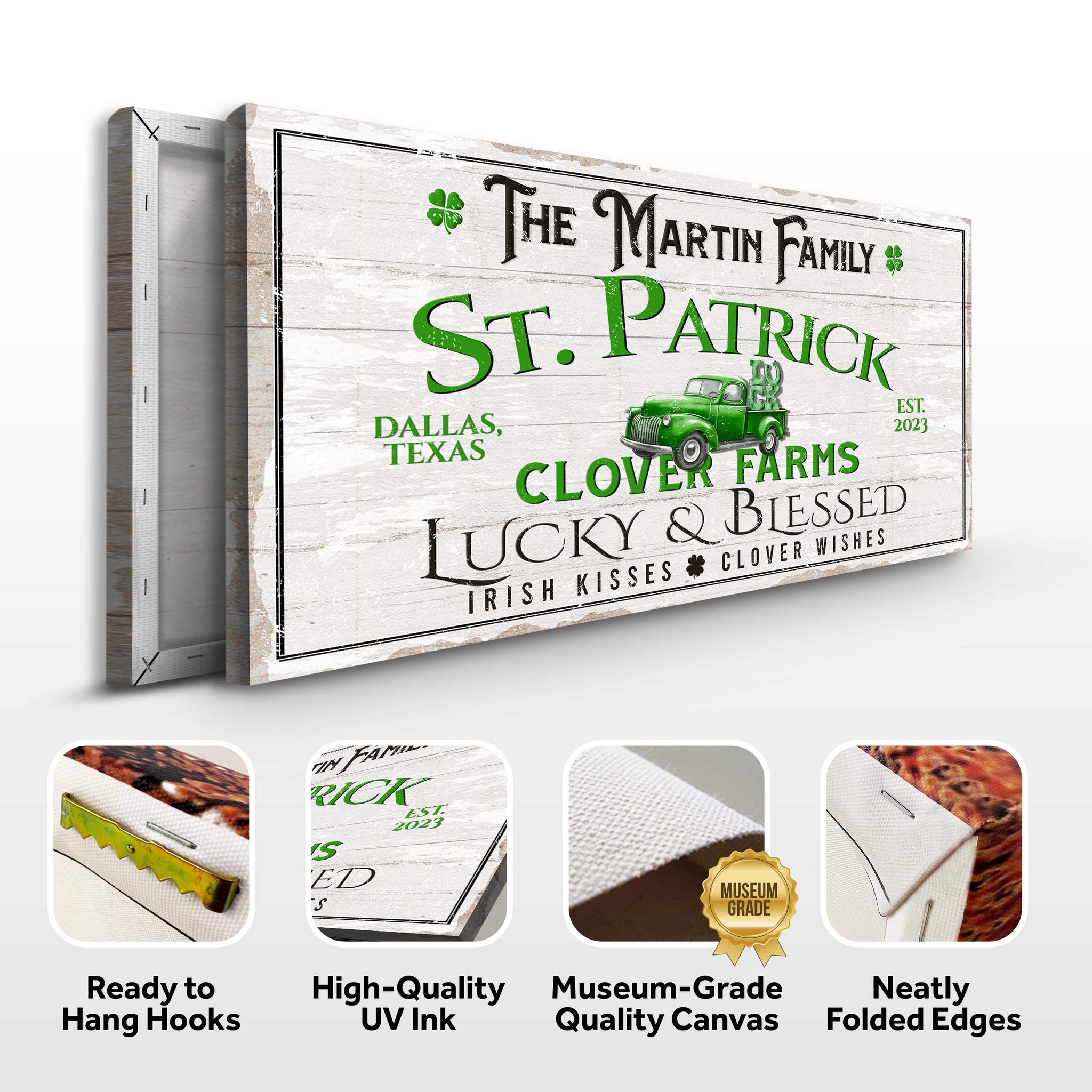 Custom St. Patrick Farmhouse Family Sign - Tailored Canvases - Flyclothing LLC