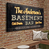 Custom Vintage Rust Basement Bar Sign III - Tailored Canvases - Flyclothing LLC