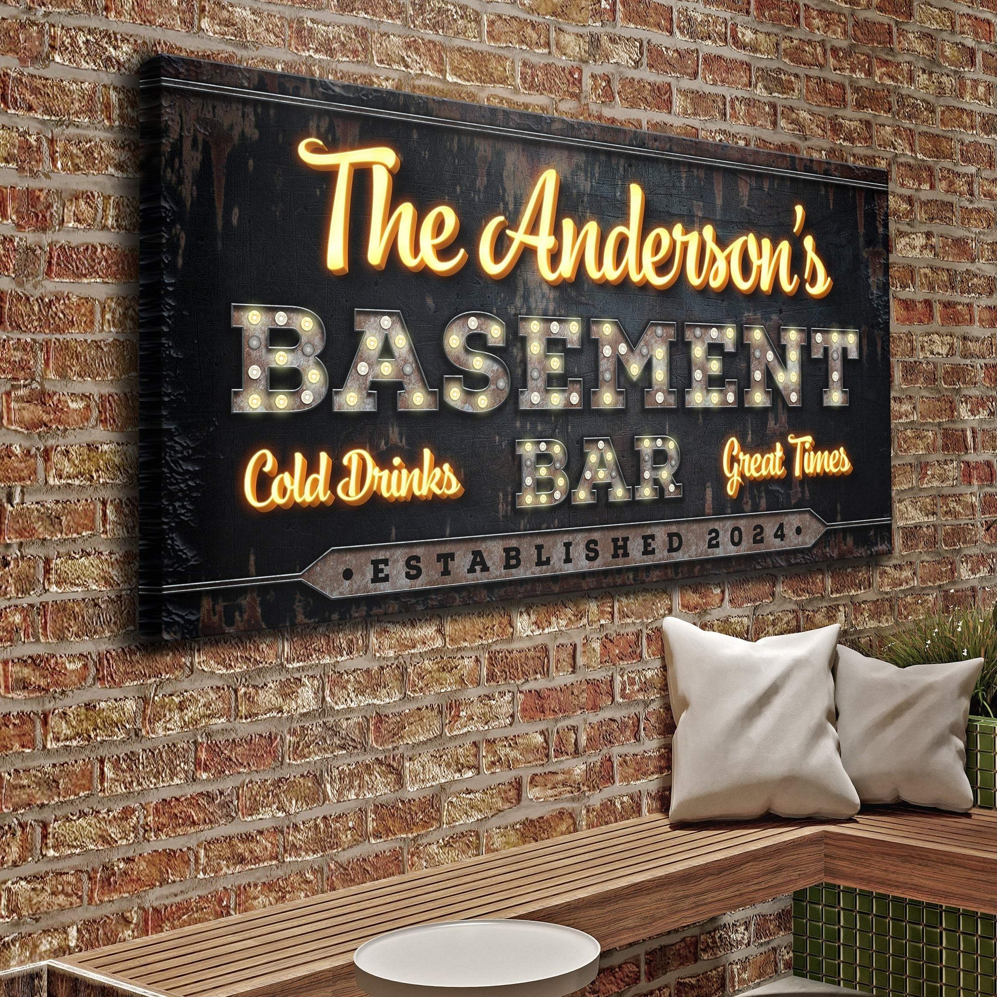 Custom Vintage Rust Basement Bar Sign III - Tailored Canvases - Flyclothing LLC