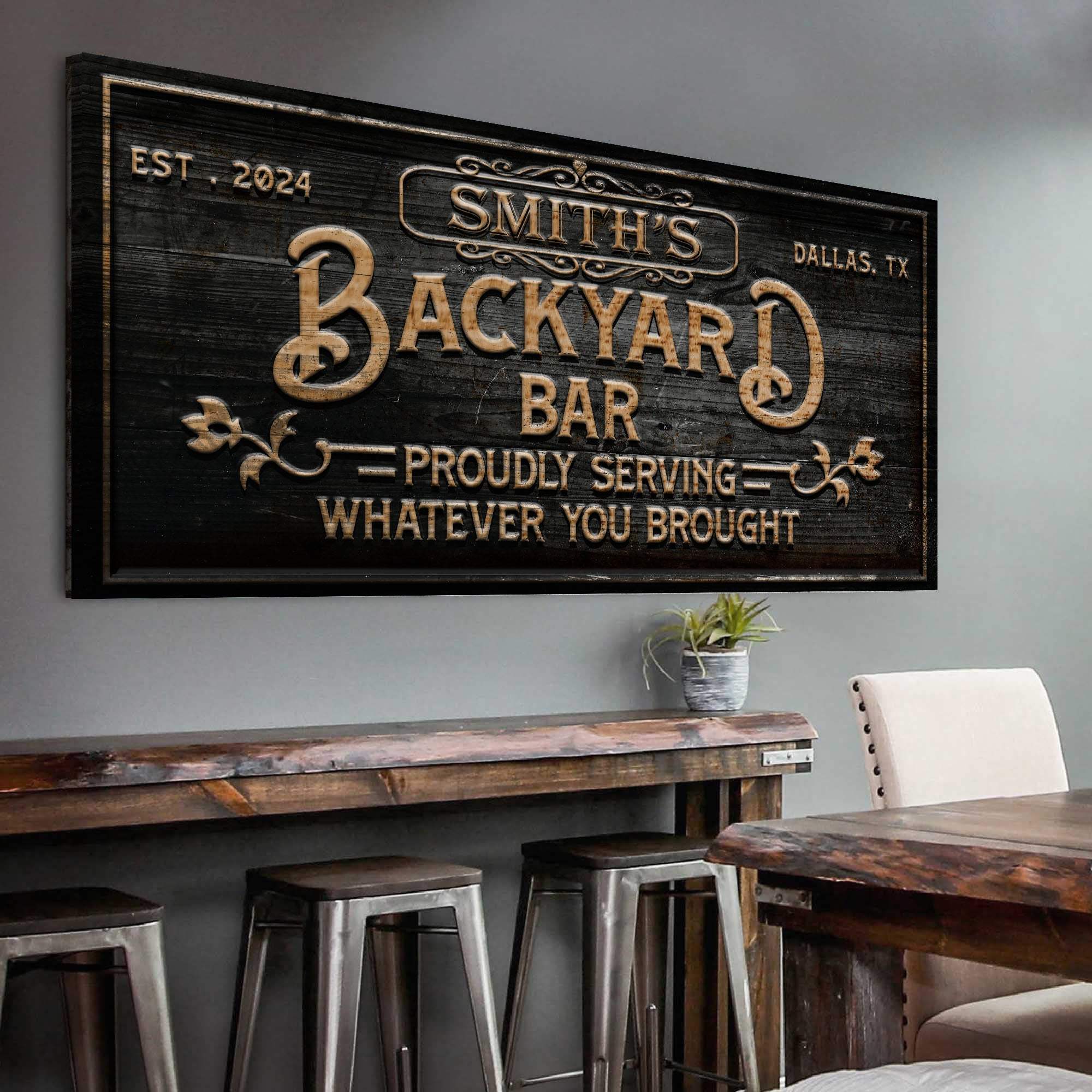 Custom Vintage Rust Basement Bar II - Tailored Canvases - Flyclothing LLC