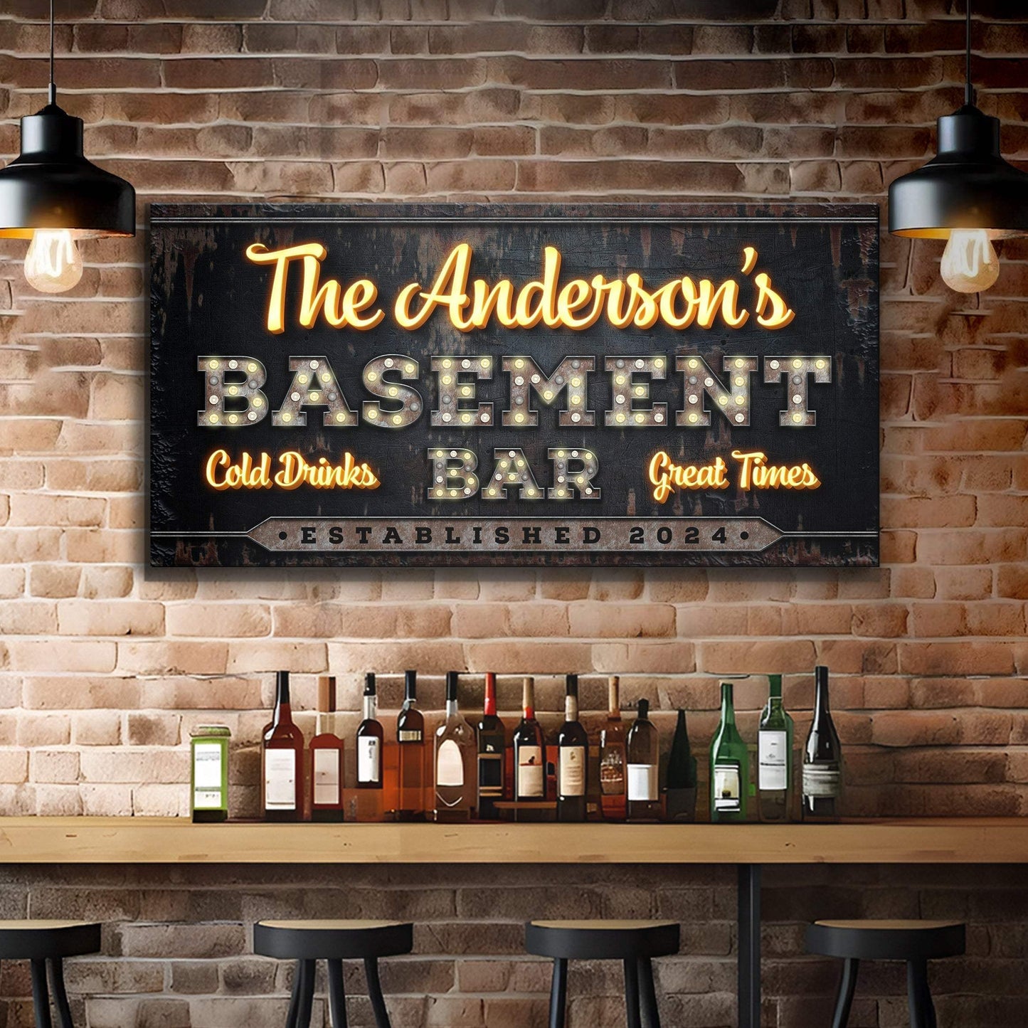 Custom Vintage Rust Basement Bar Sign III - Tailored Canvases - Flyclothing LLC