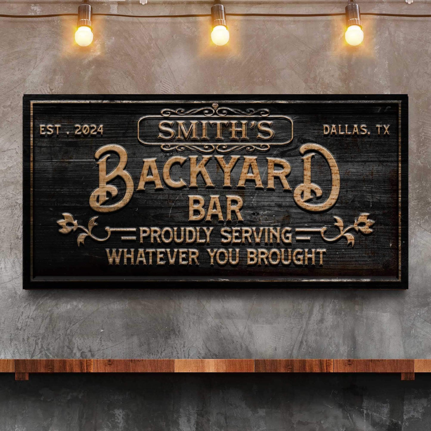 Custom Vintage Rust Basement Bar II - Tailored Canvases - Flyclothing LLC