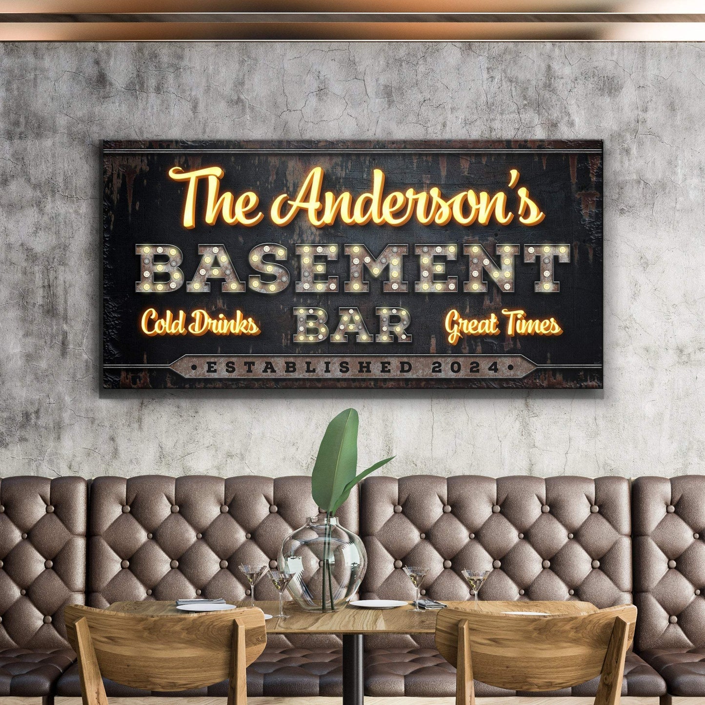 Custom Vintage Rust Basement Bar Sign III - Tailored Canvases - Flyclothing LLC