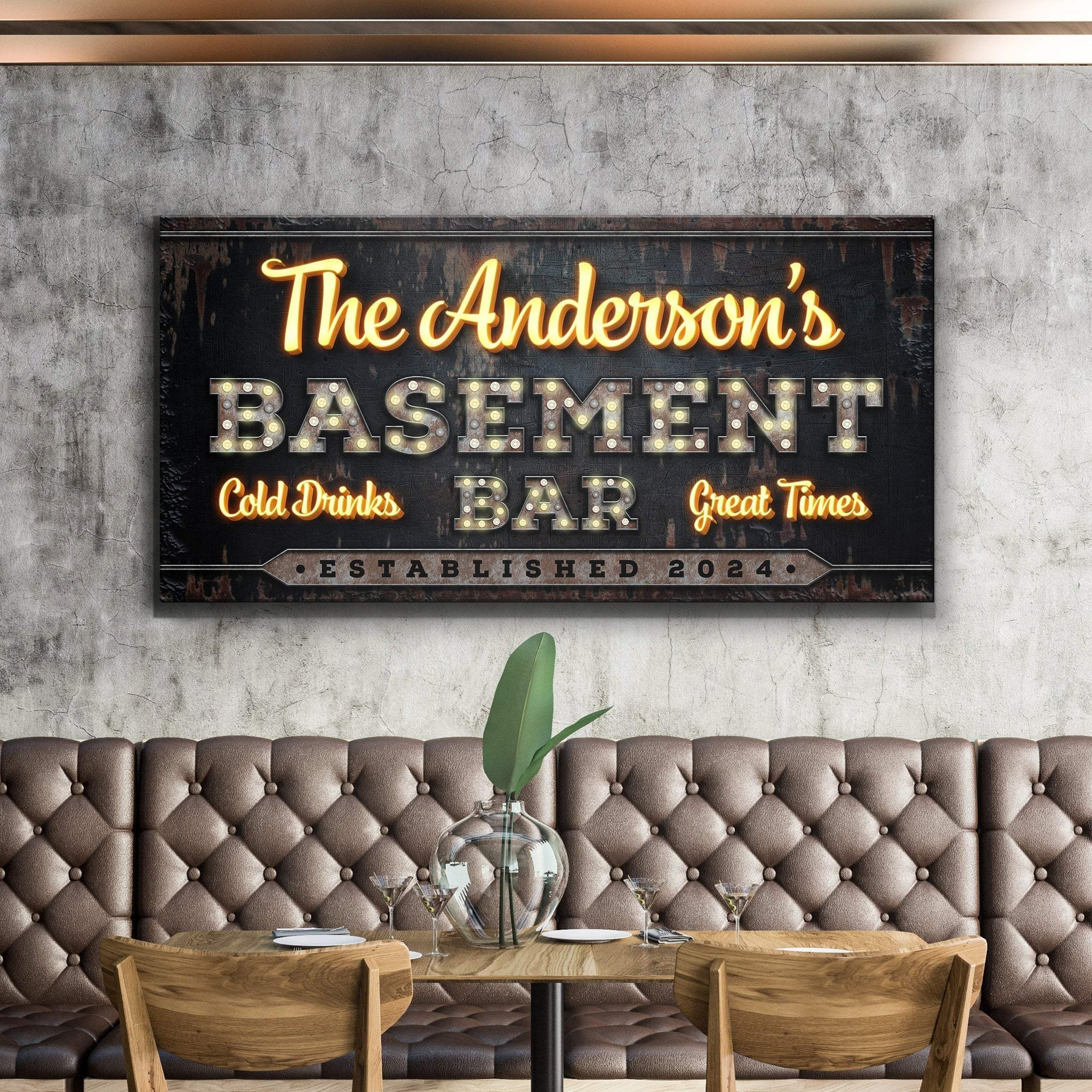 Custom Vintage Rust Basement Bar Sign III - Tailored Canvases - Flyclothing LLC