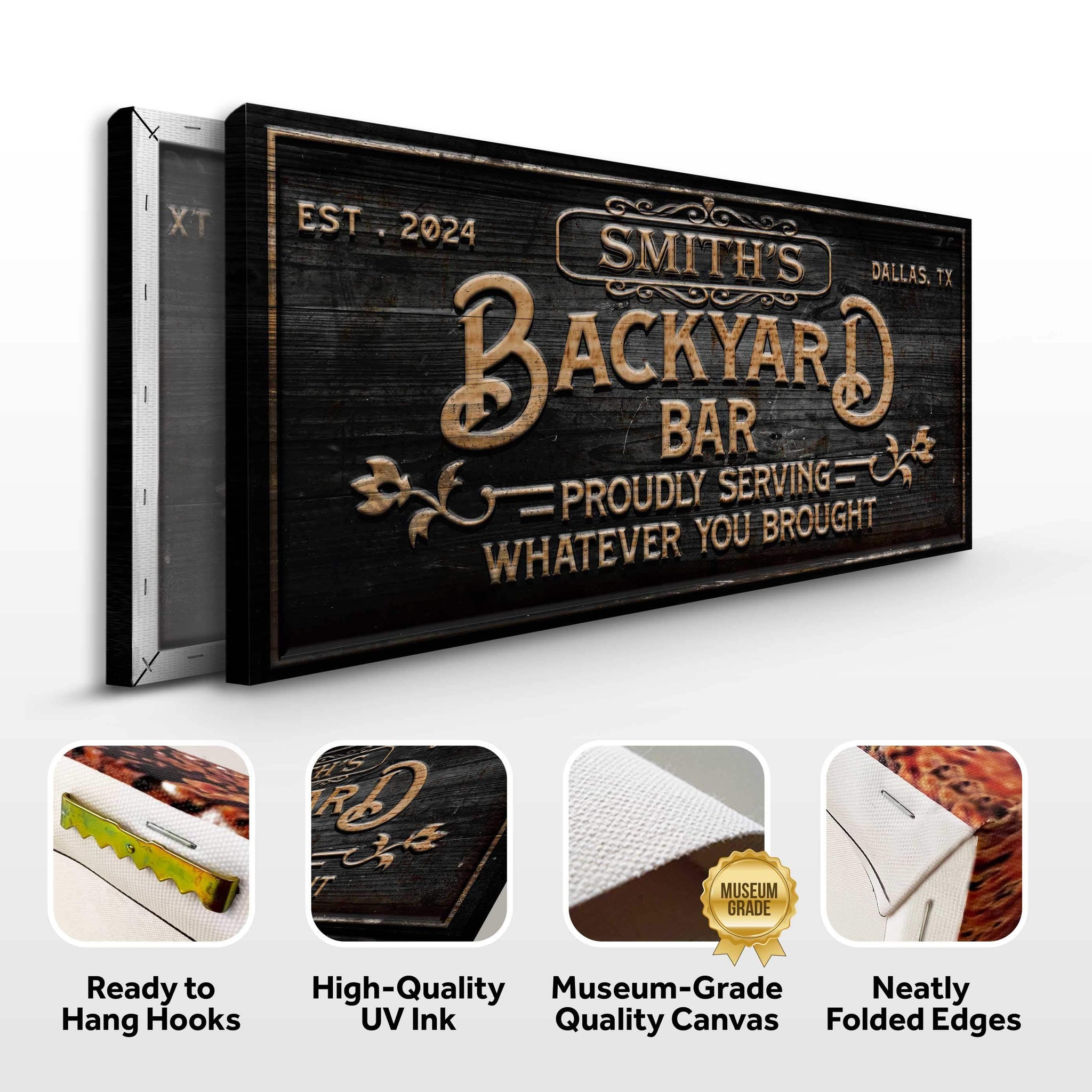 Custom Vintage Rust Basement Bar II - Tailored Canvases - Flyclothing LLC
