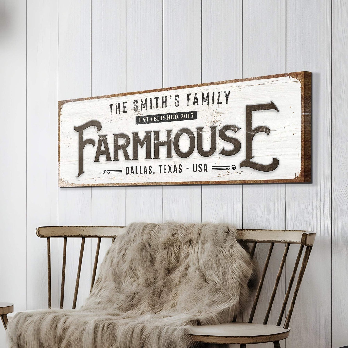 Custom Vintage Rust Farmhouse Sign II - Tailored Canvases - Flyclothing LLC