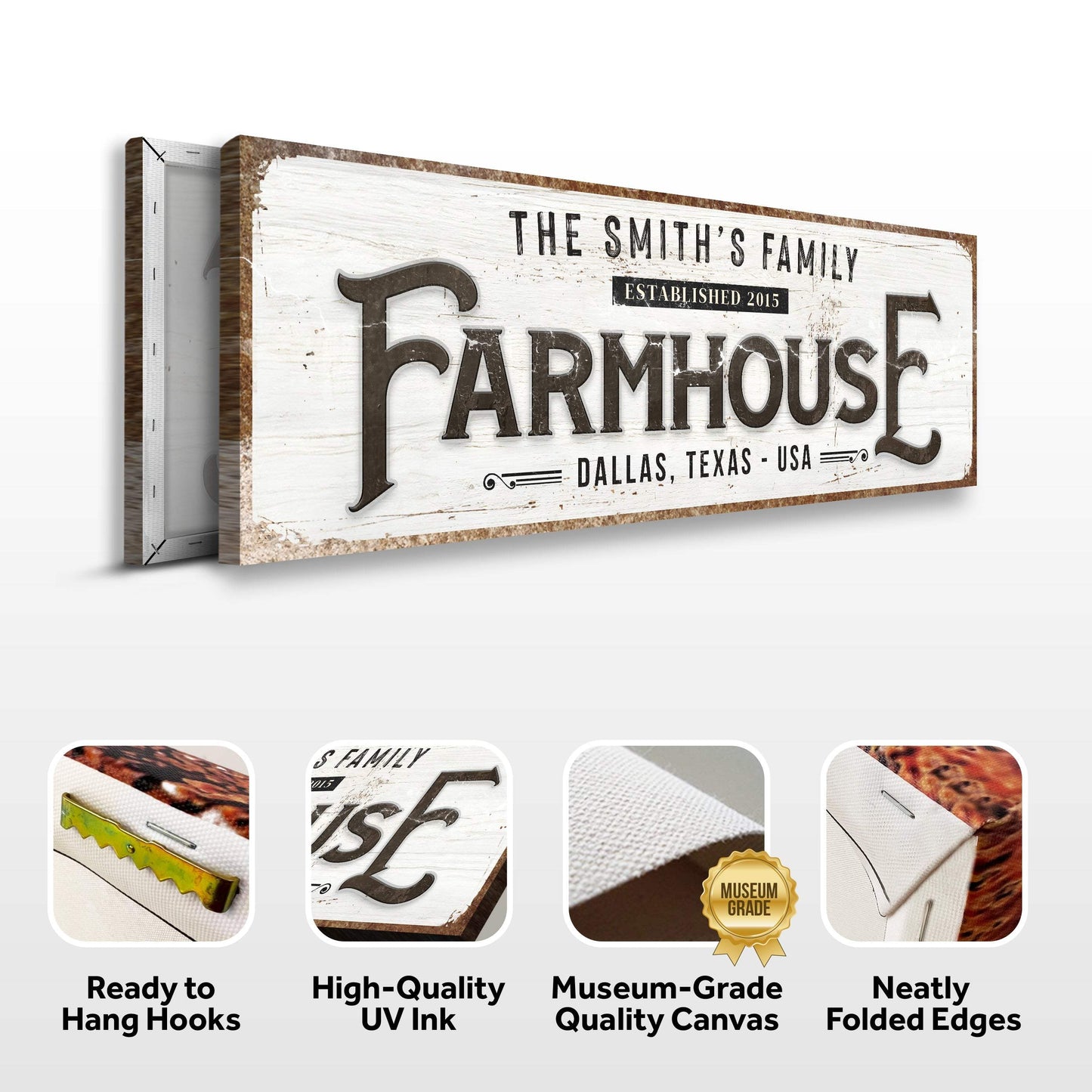 Custom Vintage Rust Farmhouse Sign II - Tailored Canvases - Flyclothing LLC