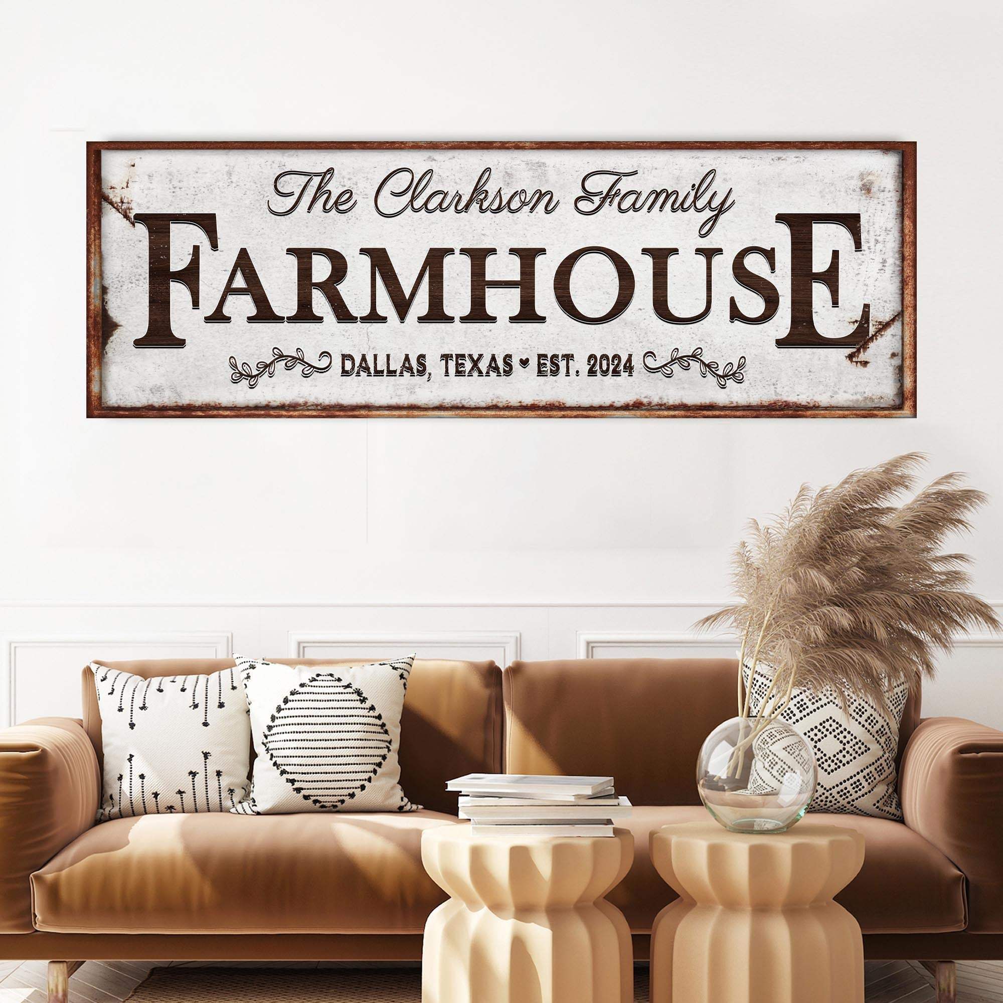 Custom Vintage Rust Farmhouse Sign - Tailored Canvases - Flyclothing LLC