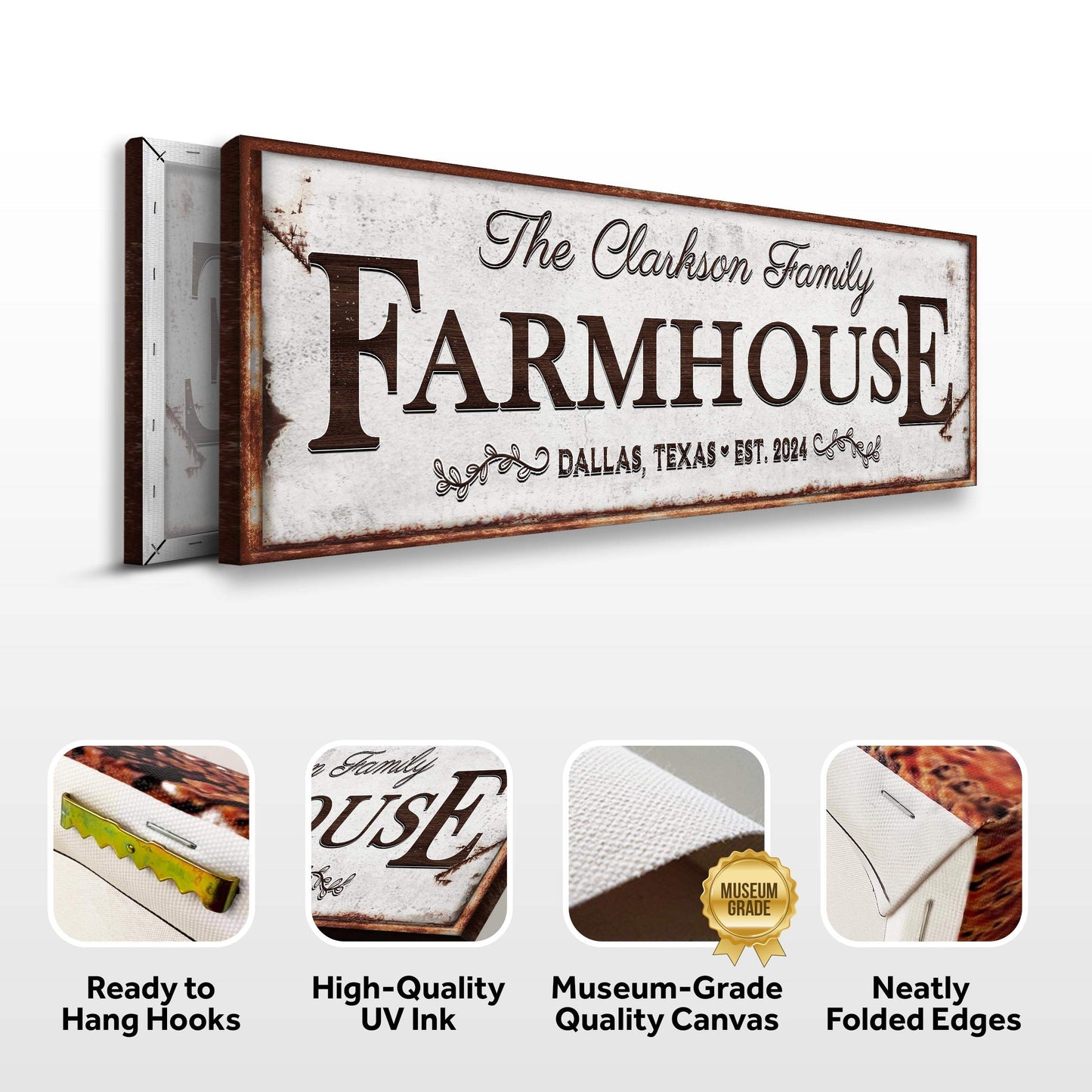 Custom Vintage Rust Farmhouse Sign - Tailored Canvases - Flyclothing LLC