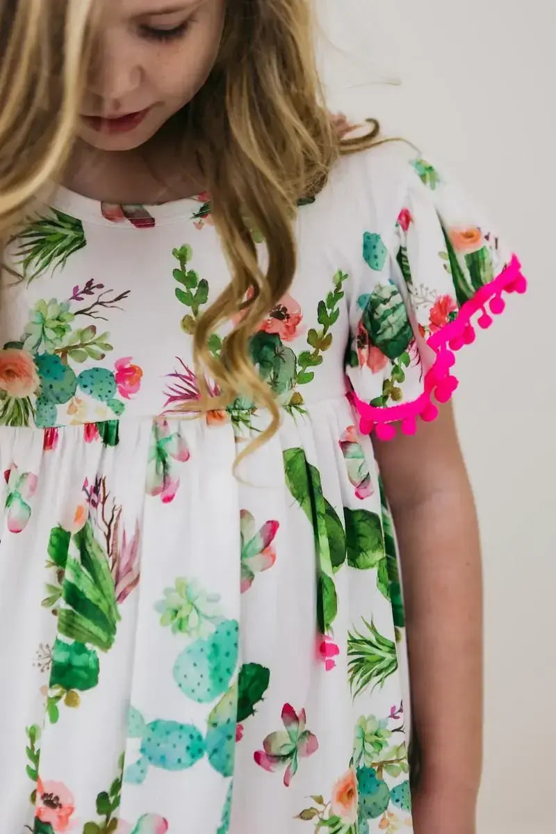 Cute Cactus Pom Pom Dress - Mila & Rose ® - Flyclothing LLC