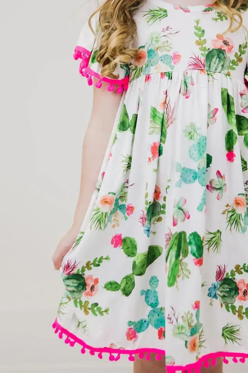 Cute Cactus Pom Pom Dress - Mila & Rose ® - Flyclothing LLC