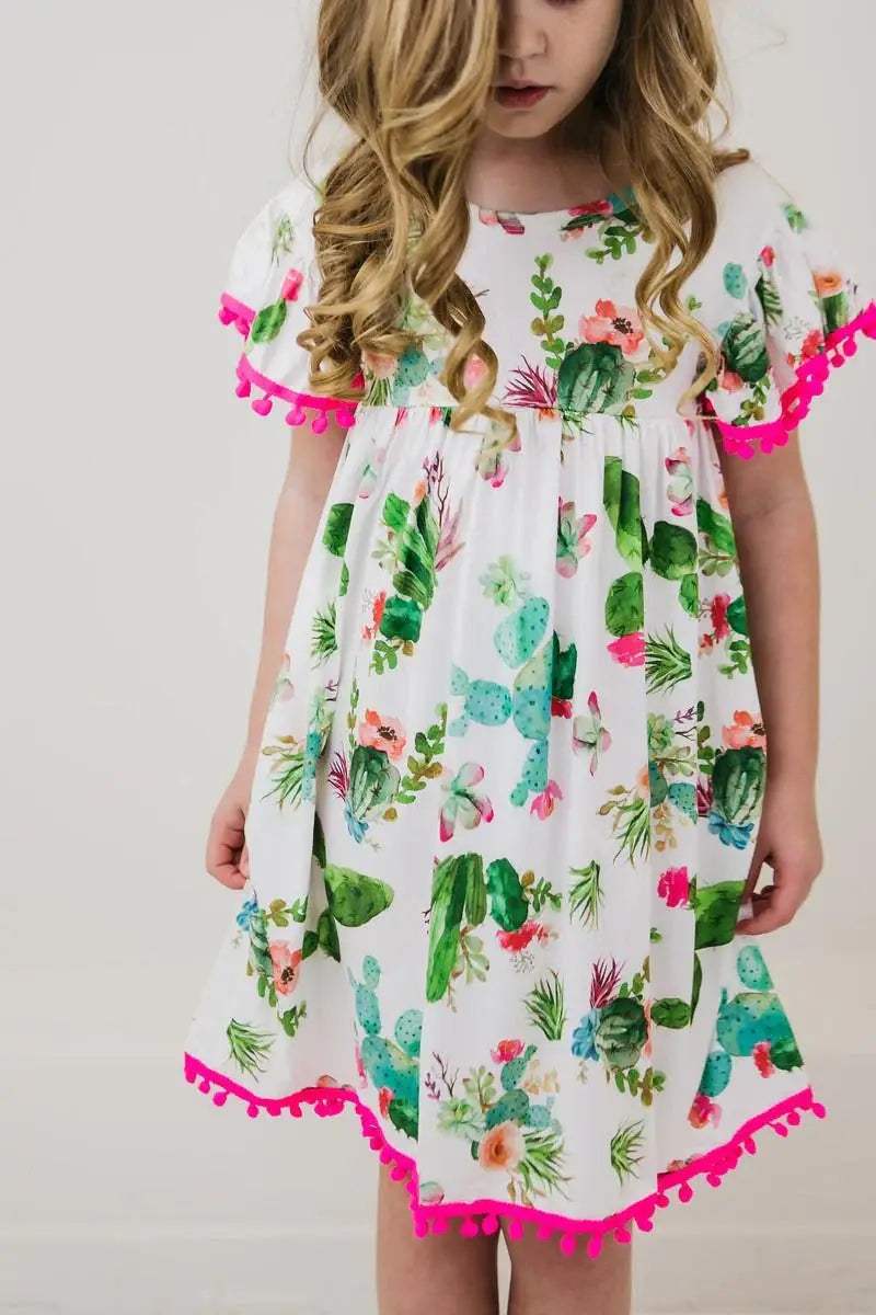 Cute Cactus Pom Pom Dress - Mila & Rose ® - Flyclothing LLC