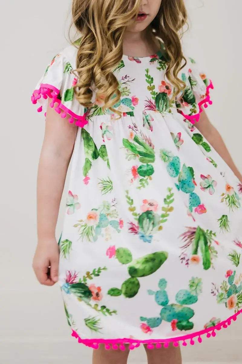 Cute Cactus Pom Pom Dress - Mila & Rose ® - Flyclothing LLC
