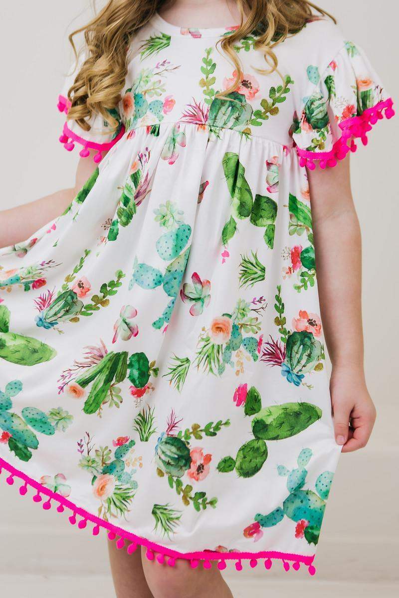 Cute Cactus Pom Pom Dress - Mila & Rose ® - Flyclothing LLC