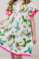 Cute Cactus Pom Pom Dress - Mila & Rose ® - Flyclothing LLC
