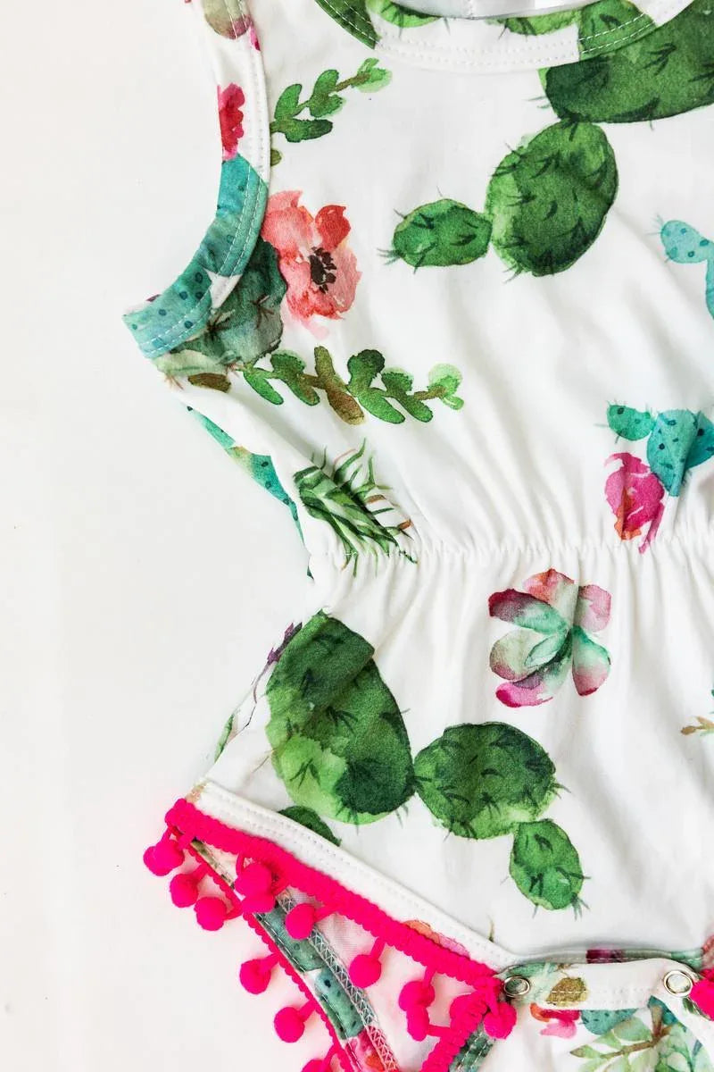 Cute Cactus Pom Pom Romper - Mila & Rose ® - Flyclothing LLC