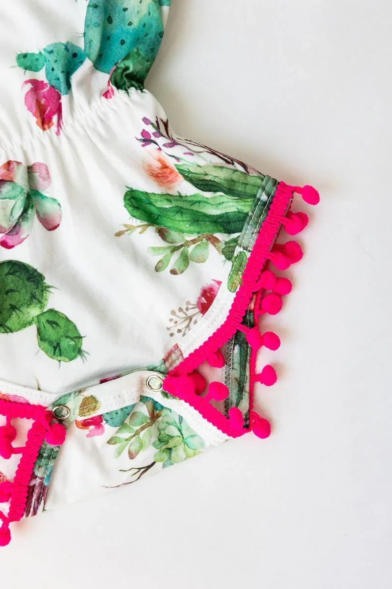 Cute Cactus Pom Pom Romper - Mila & Rose ® - Flyclothing LLC