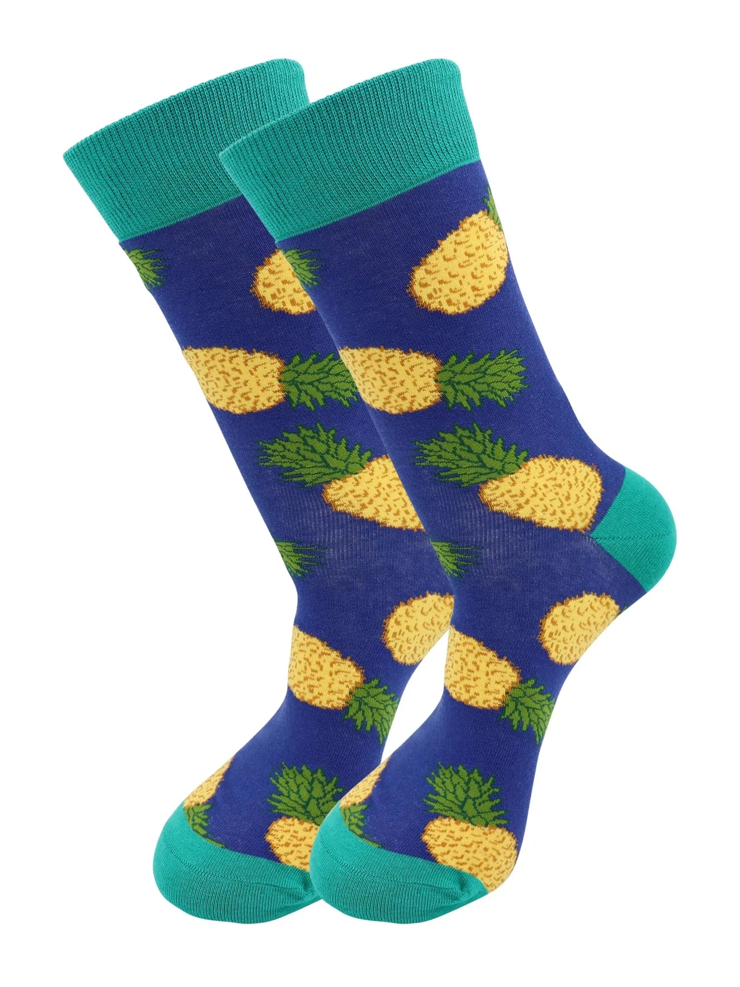 Pineapples (Royal Blue) Socks - Comfy Cotton for Men & Women - Real Sic - Flyclothing LLC