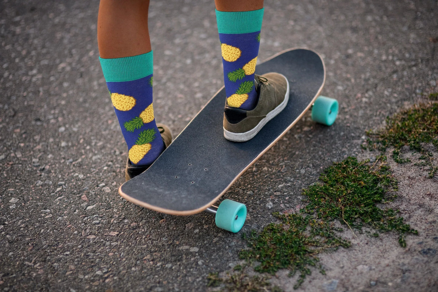 Pineapples (Royal Blue) Socks - Comfy Cotton for Men & Women - Real Sic - Flyclothing LLC