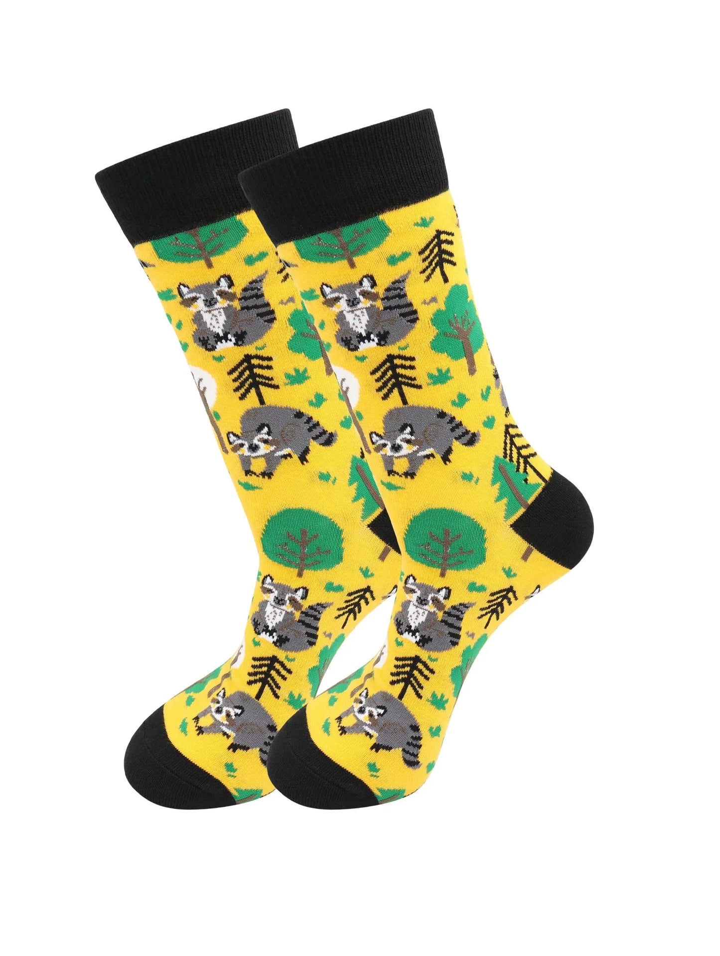 Forest Raccoon Socks - Comfy Cotton for Men & Women - Real Sic - Flyclothing LLC