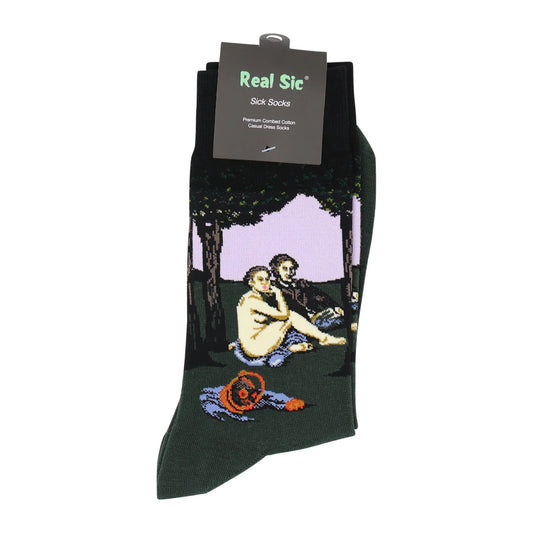Luncheon on Grass Manet Socks - Comfy Cotton for Men & Women - Real Sic - Flyclothing LLC