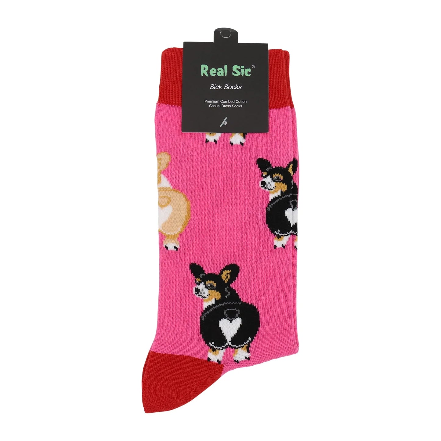 Sassy Corgi Socks - Comfy Cotton for Men & Women - Real Sic - Flyclothing LLC