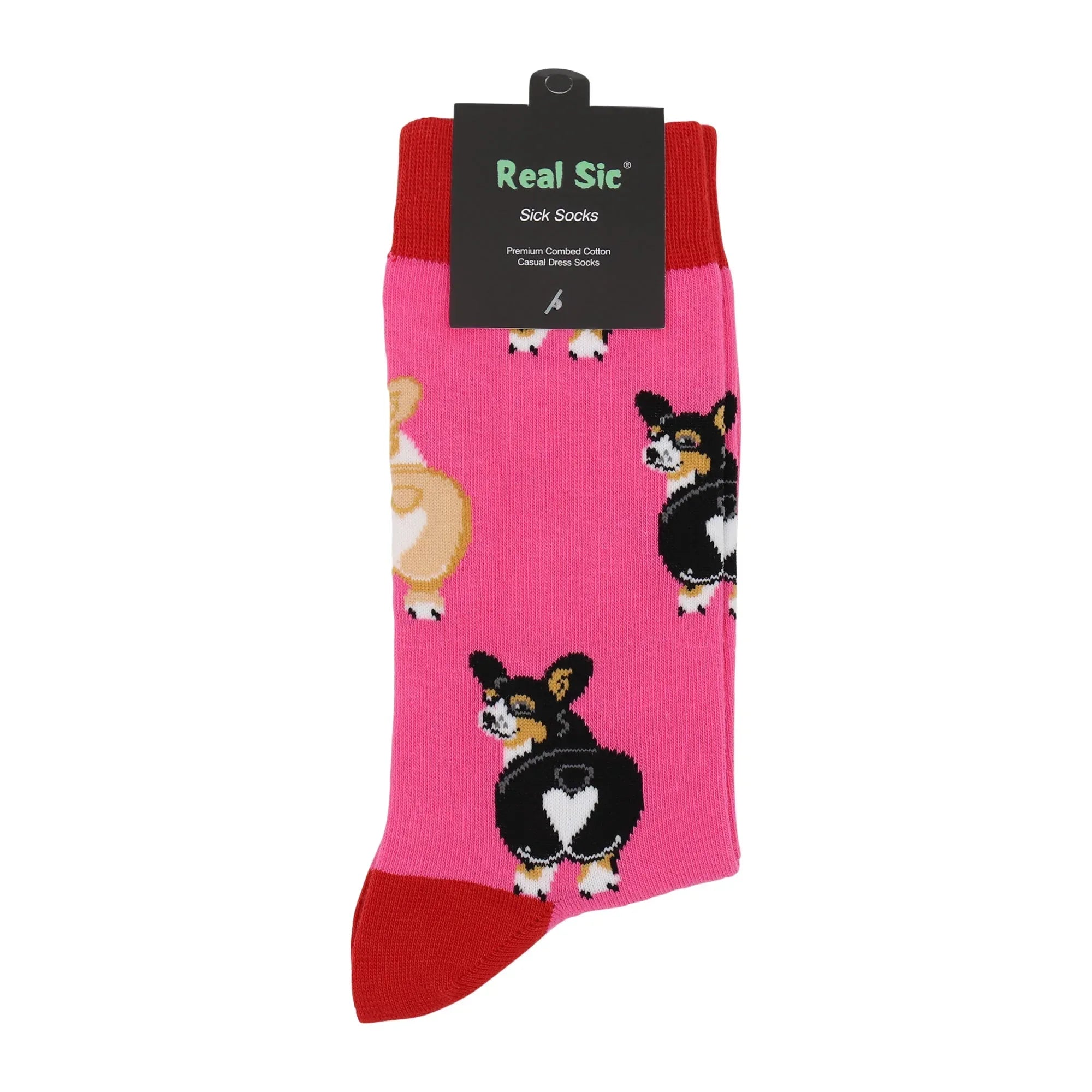 Sassy Corgi Socks - Comfy Cotton for Men & Women - Real Sic - Flyclothing LLC
