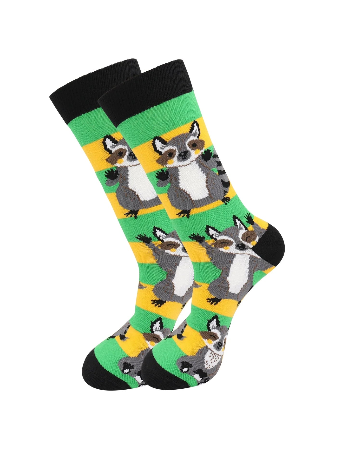Cute Raccoons Socks - Comfy Cotton for Men & Women - Real Sic - Flyclothing LLC