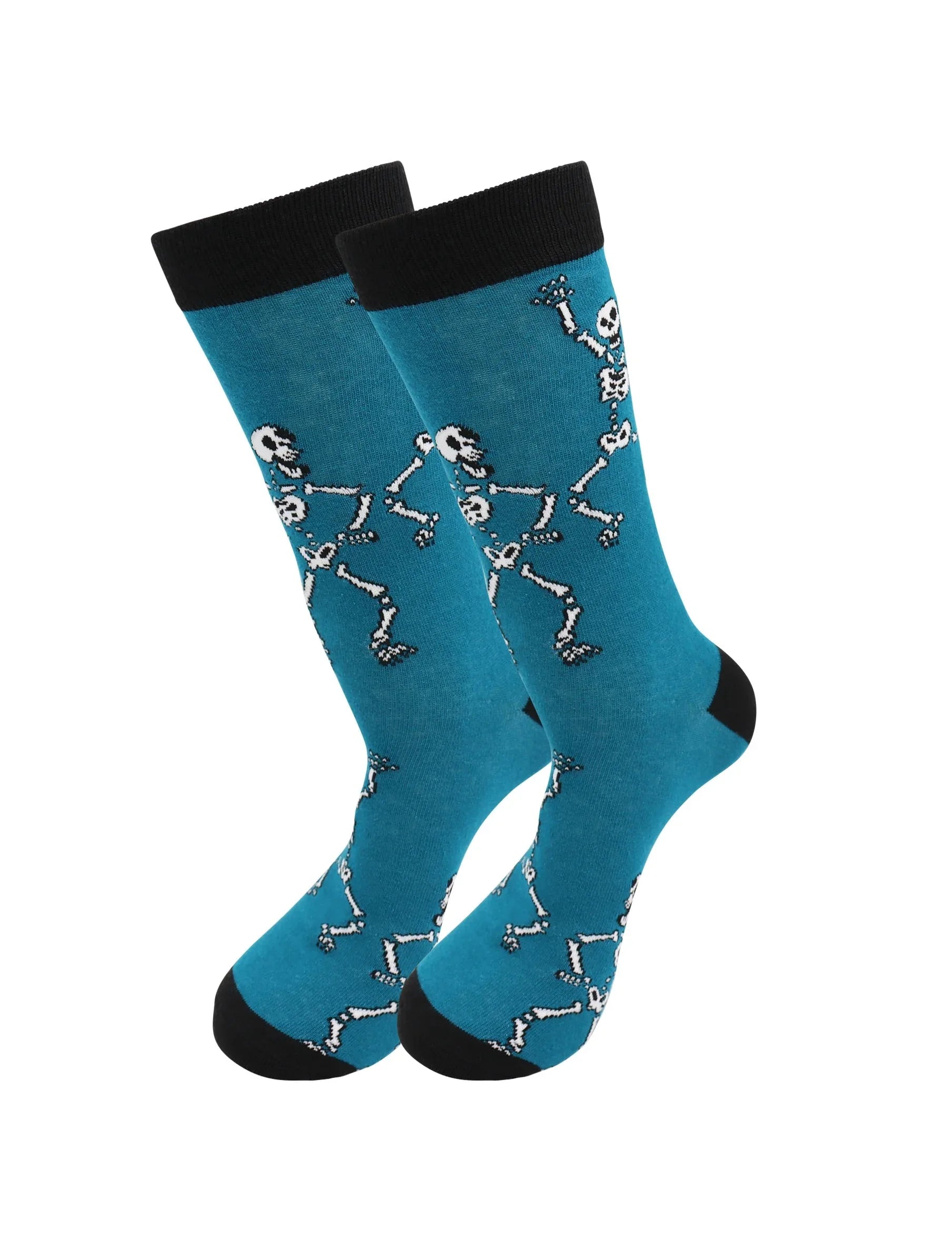 Skeletons (Blue) Socks - Comfy Cotton for Men & Women - Real Sic - Flyclothing LLC