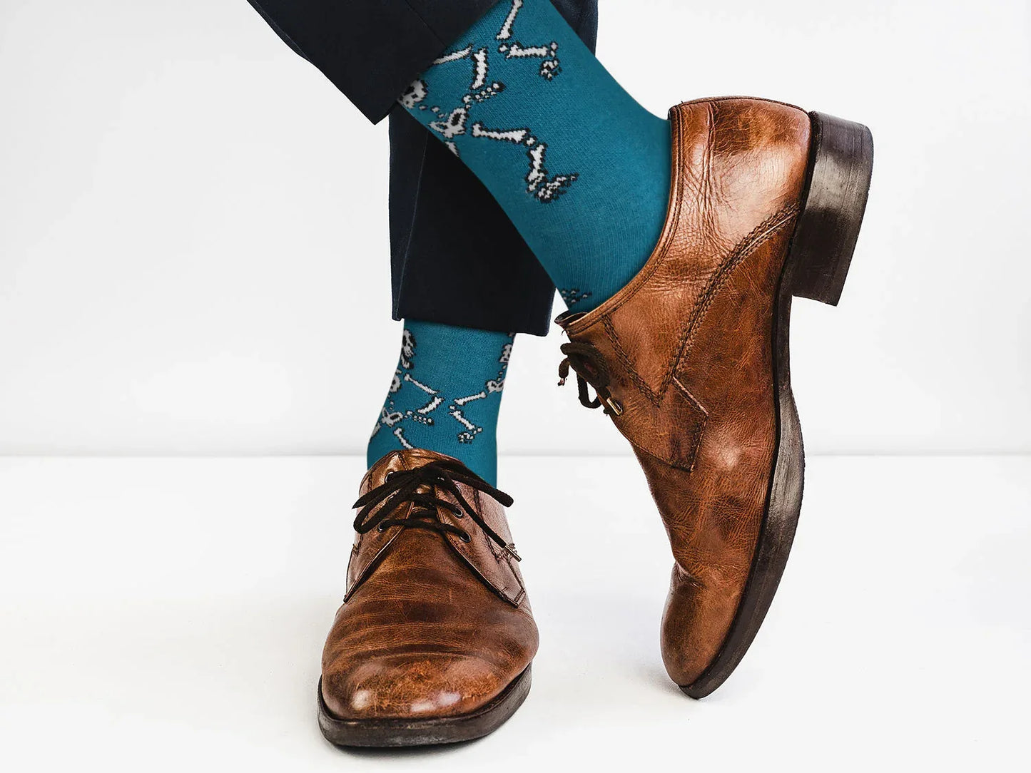 Skeletons (Blue) Socks - Comfy Cotton for Men & Women - Real Sic - Flyclothing LLC