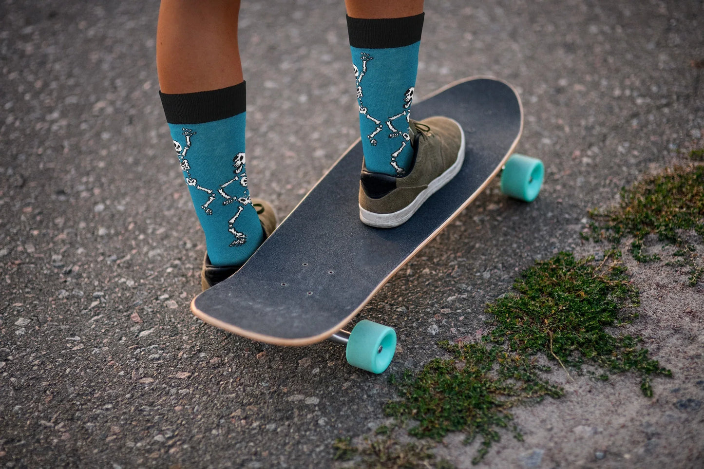 Skeletons (Blue) Socks - Comfy Cotton for Men & Women - Real Sic - Flyclothing LLC