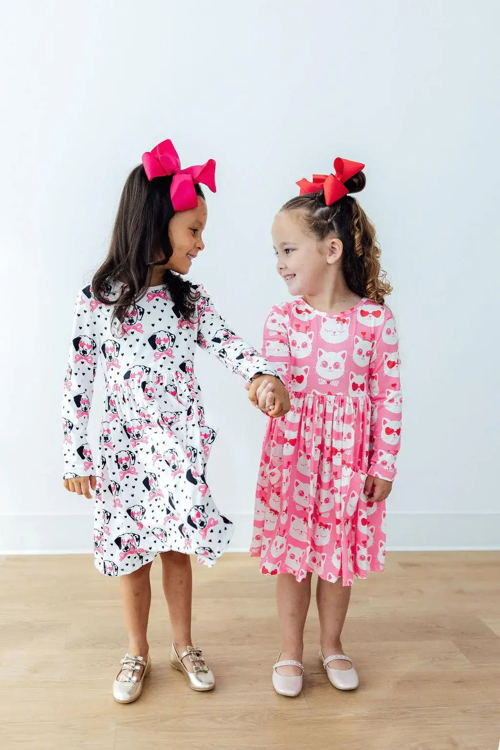 Cutie Cat L/S Pocket Twirl Dress - Mila & Rose ® - Flyclothing LLC