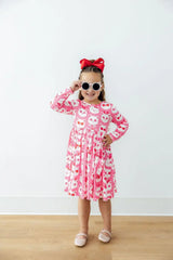 Cutie Cat L/S Pocket Twirl Dress - Mila & Rose ® - Flyclothing LLC