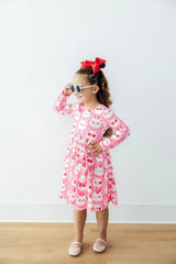 Cutie Cat L/S Pocket Twirl Dress - Mila & Rose ® - Flyclothing LLC
