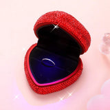 LED Light Bling Studded Heart Shaped Jewelry Ring Case - Madeline Love - Flyclothing LLC