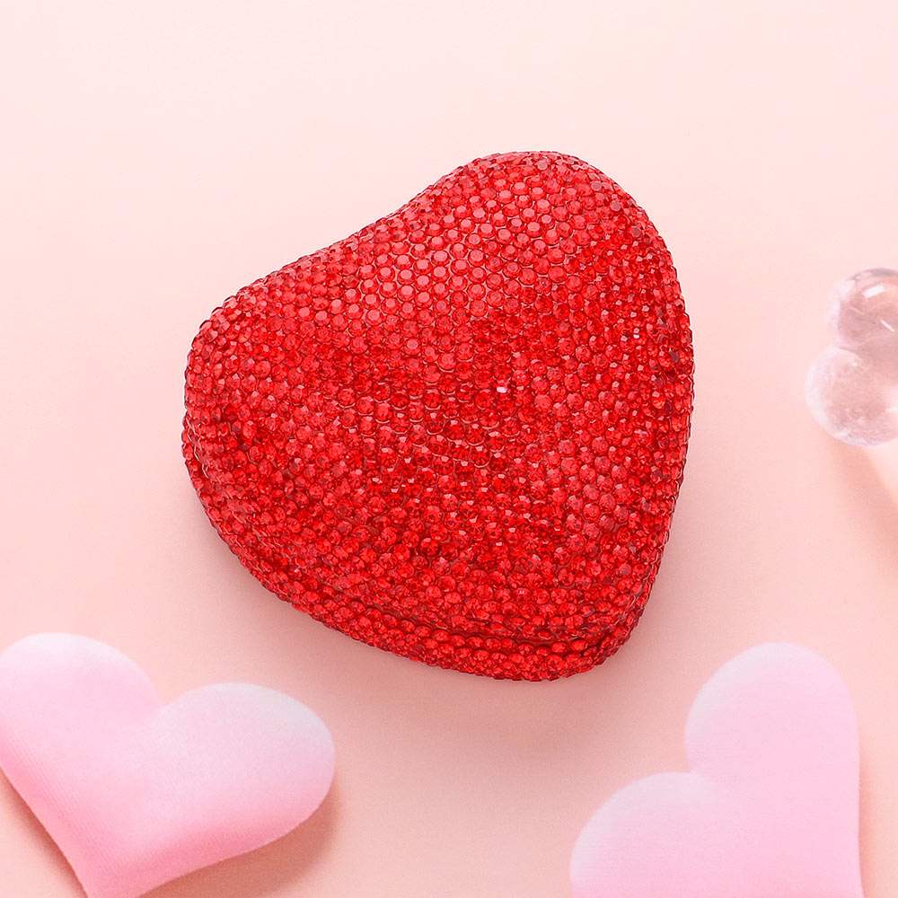 LED Light Bling Studded Heart Shaped Jewelry Ring Case - Madeline Love - Flyclothing LLC