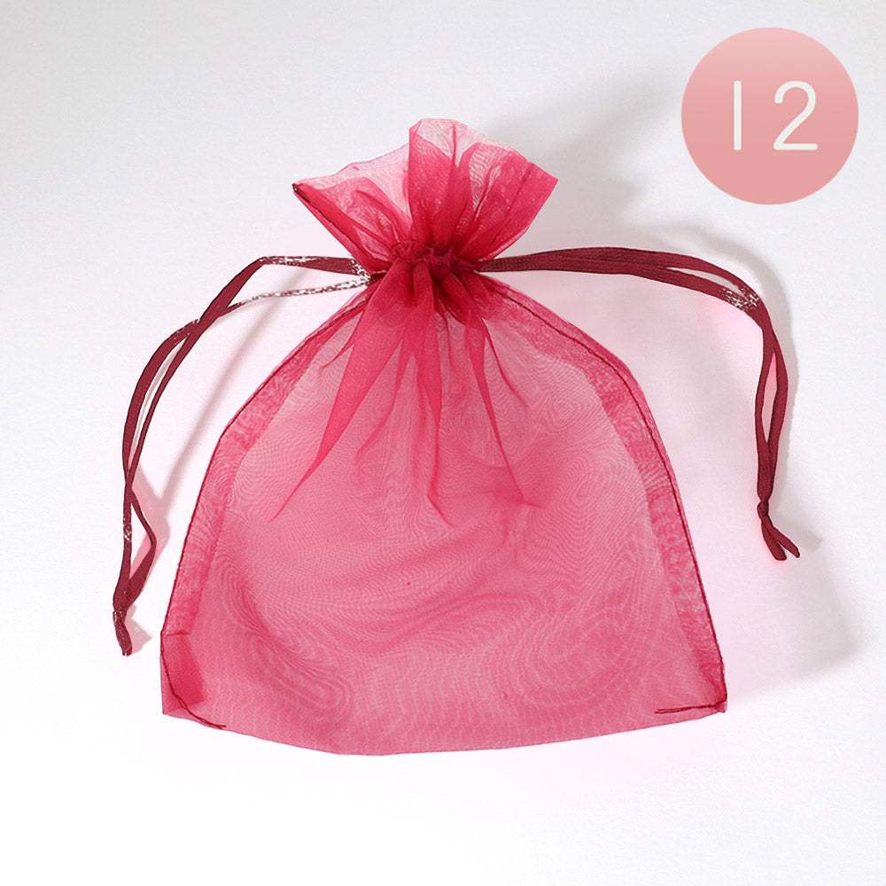 12PCS - 5.5 X 6.5 Ribboned Organza Gift Bags - Madeline Love - Flyclothing LLC