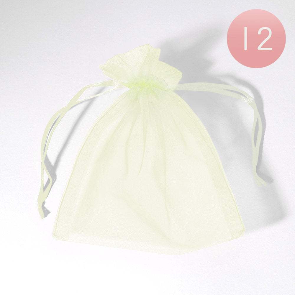 12PCS - 5.5 X 6.5 Ribboned Organza Gift Bags - Madeline Love - Flyclothing LLC
