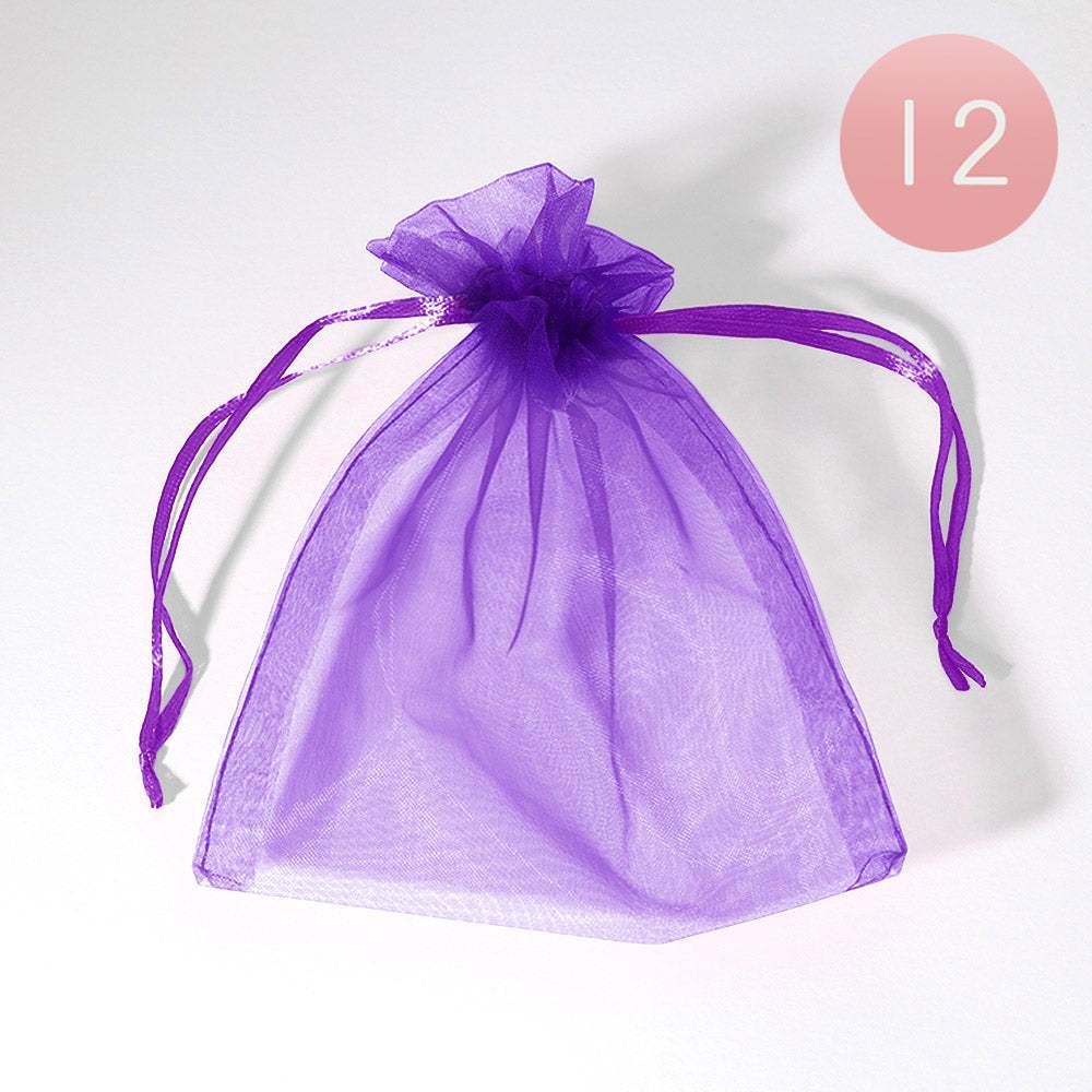 12PCS - 5.5 X 6.5 Ribboned Organza Gift Bags - Madeline Love - Flyclothing LLC