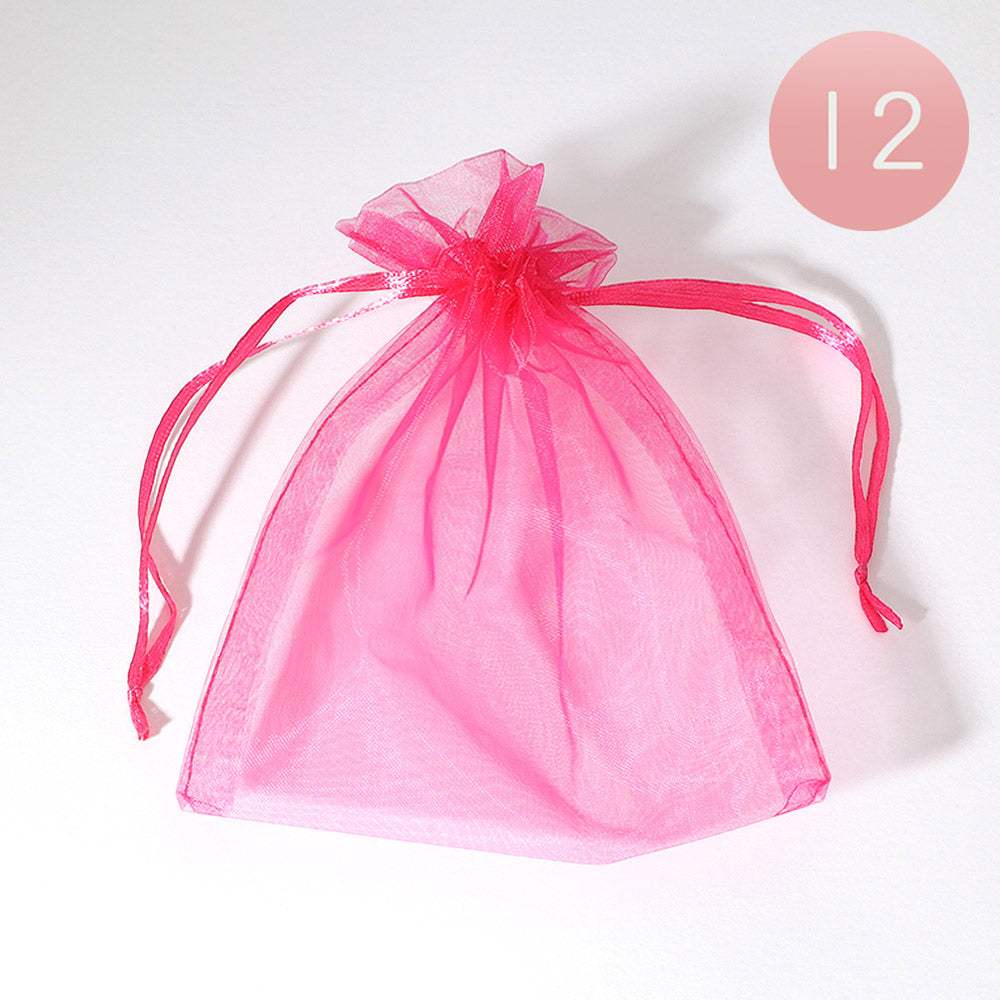 12PCS - 5.5 X 6.5 Ribboned Organza Gift Bags - Madeline Love - Flyclothing LLC