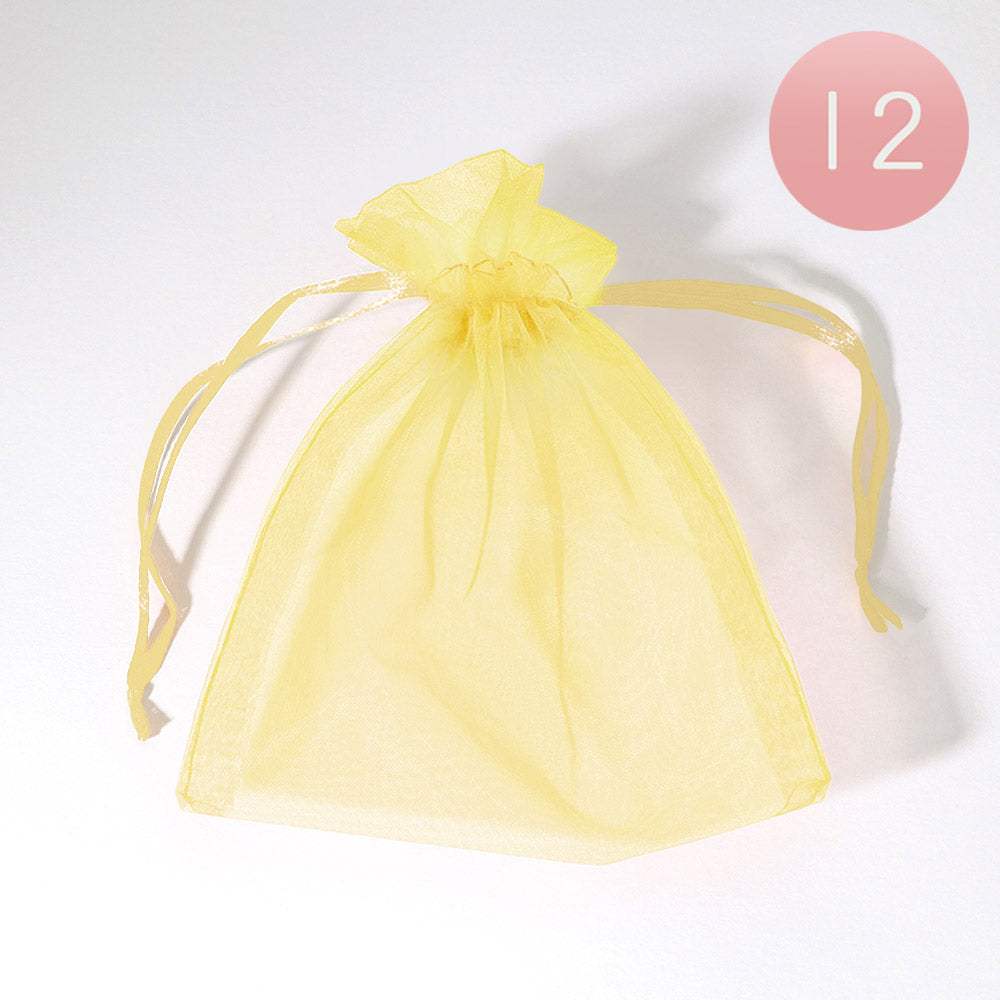 12PCS - 5.5 X 6.5 Ribboned Organza Gift Bags - Madeline Love - Flyclothing LLC