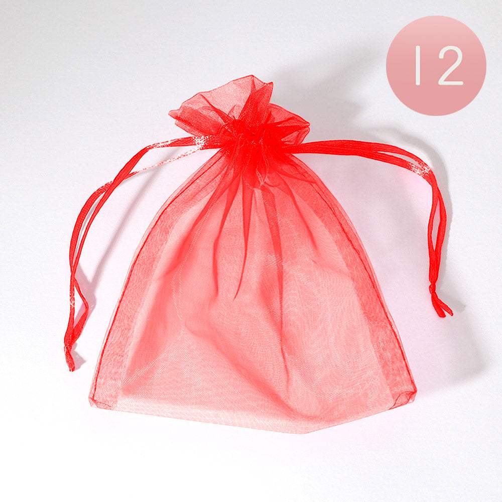 12PCS - 5.5 X 6.5 Ribboned Organza Gift Bags - Madeline Love - Flyclothing LLC