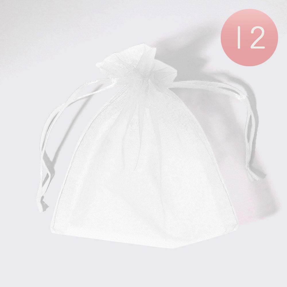 12PCS - 5.5 X 6.5 Ribboned Organza Gift Bags - Madeline Love - Flyclothing LLC
