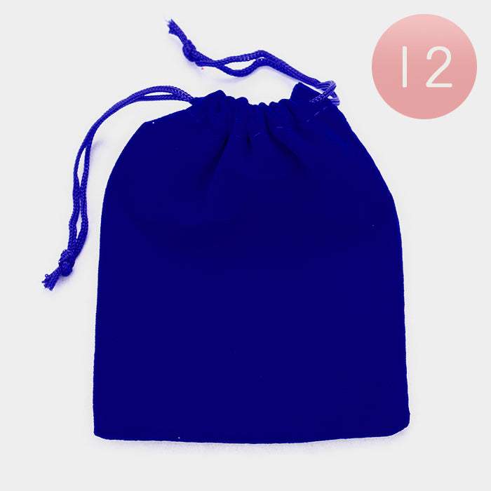 12PCS - Solid Velvet Drawstring Gift Bags - Madeline Love - Flyclothing LLC
